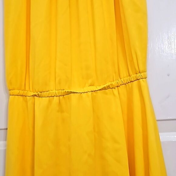 Daniela Corte Opening Dress, Yellow, Open Back, 100% Silk, Size 40, Small - Picture 5 of 11